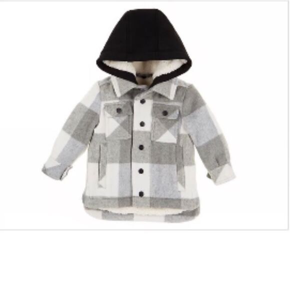 Urban Republic Midweight Grey & White Buff Checked Jacket - Picture 1 of 4
